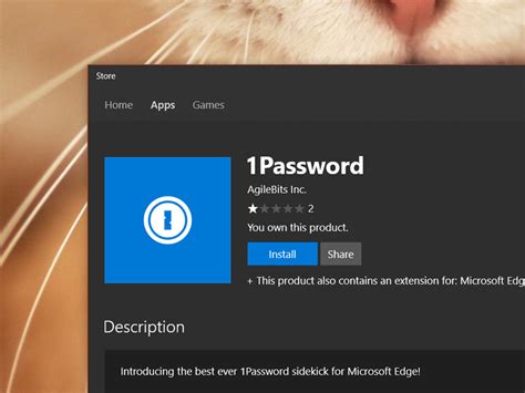 Для Microsoft Edge вышло расширение 1password