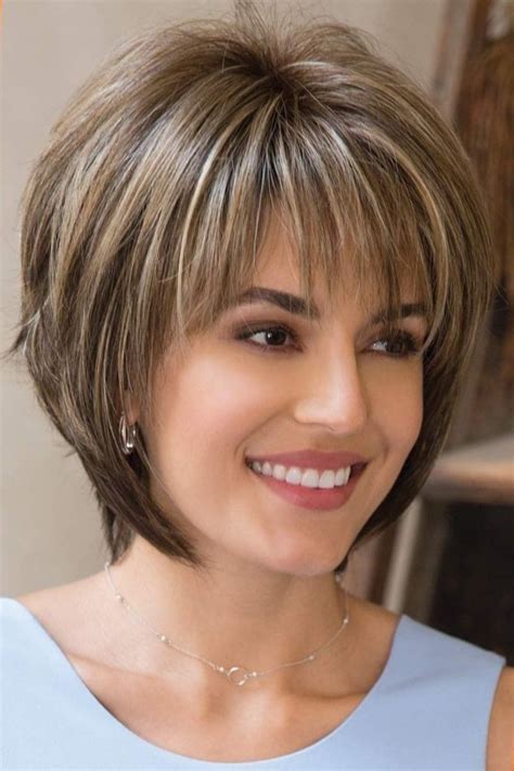 Cut your hair at an angle, shorter in the back and longer towards the front, with irregular layers throughout. 13 Flattering Short Hairstyles for Thick Hair | Short ...