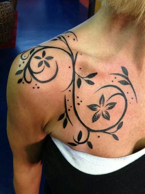 Shoulder Tattoo Floral Tattoo Feminine Shoulder Tattoos Tribal