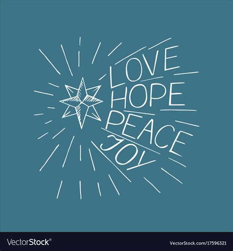 Hand Lettering Love Hope Peace Joy Royalty Free Vector Image