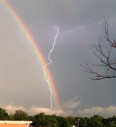 Double Rainbow Lightning A Double Rainbow Appears In The Sky As