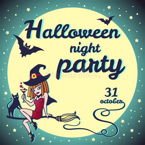 vintage halloween party flyer stock vector illustration of celebration calligraphic 43925815