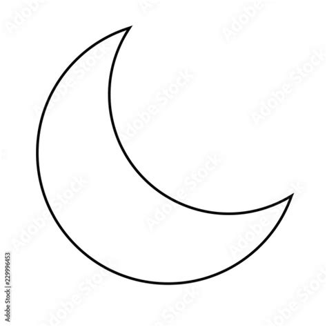 Cute Moon Cartoon In Black And White Stock Vector Adobe Stock