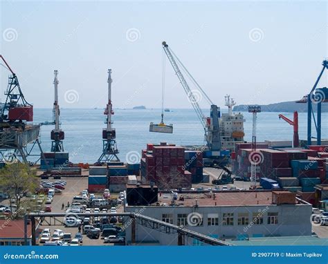 Container Terminal Port Stock Image Image Of Dock Boat 2907719