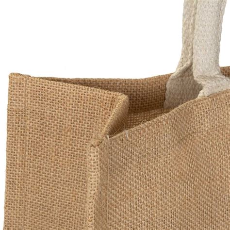 Medium Natural Jute Bag Cotton Shoppers