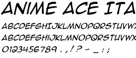 Anime Ace Italic Font Fancy Comic