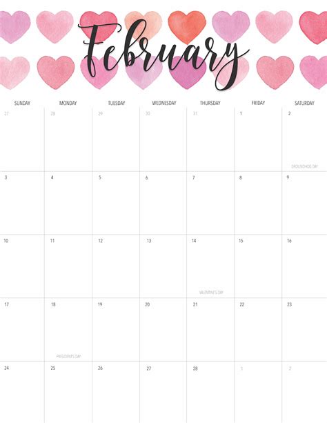 Happy February Free February 2019 Printable Calendar • The Chambray