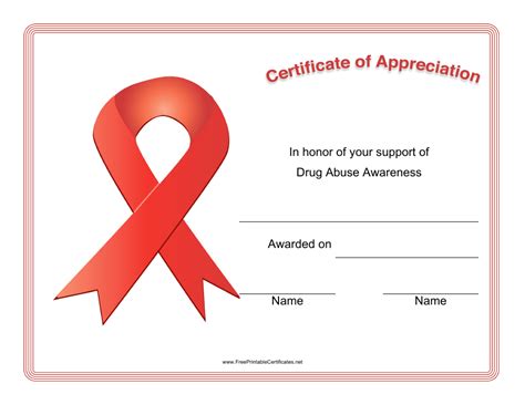 Drug Abuse Awareness Award Certificate Template Download Printable Pdf