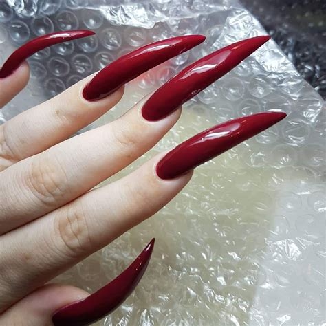 Long Red Nails Long Fingernails Long Acrylic Nails Gorgeous Nails