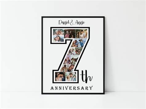 Custom 7 Year Anniversary Collage Personalized 7th Anniversary T