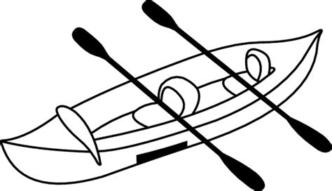Outdoors Black And White Outline Clipart Canoe70999rbw Classroom