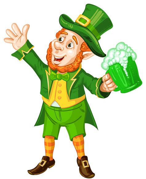 St Patrick Day Leprechaun With Green Beer Transparent Png Picture