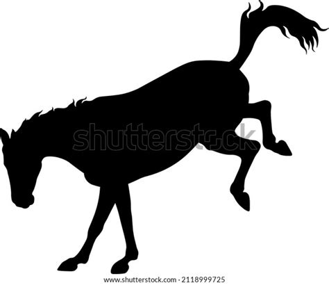 Horse Kicking Silhouette Isolated On White Stock Vector Royalty Free