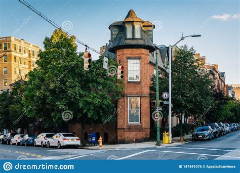 Historic Architecture In Mount Vernon Baltimore Maryland Editorial