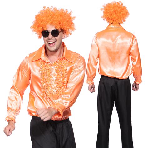 mens 70s saturday night disco fever frill party ruffle shirt fancy dress costume ebay