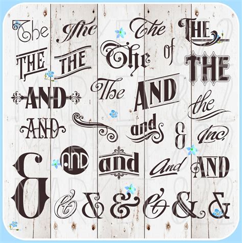 Fancy Words The And Svg Png Eps Cutting Files Print Etsy