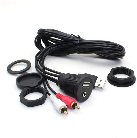 Usb Rca Flush Mount 3ft Usb And 2 Rca To Usb And 35mm
