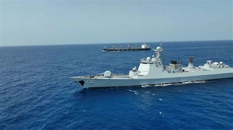 Chinese Naval Taskforce Escorts Merchant Ships In A Row China Military