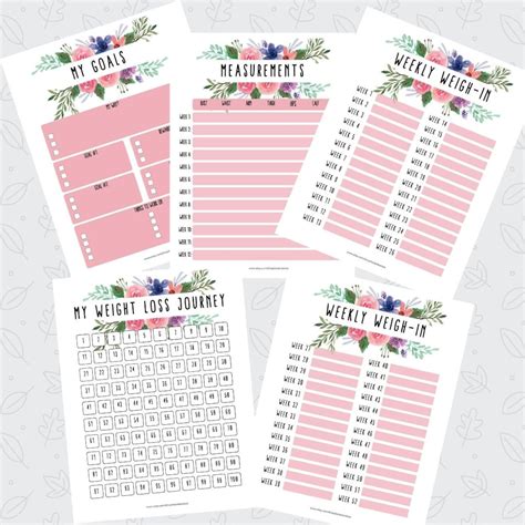 Weight Loss Tracker 100 Lbs Lost Printable Digital Weight Etsy