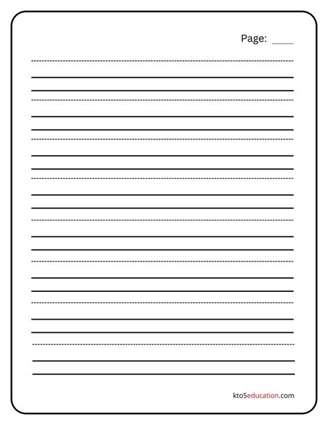 Free Blank Handwriting Paper Worksheet Kto5education