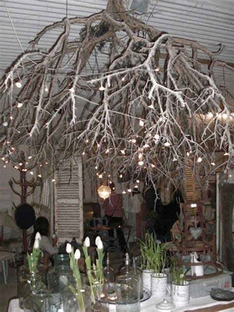 30 Sculptural Diy Tree Branch Chandeliers To Realize In An