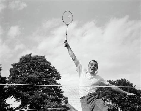1950s 1960s Man Playing Badminton Photograph By Vintage Images Fine