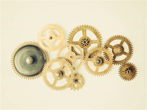 Gears And Cogs Clock Stock Photo Image Of Mechanical 208879564