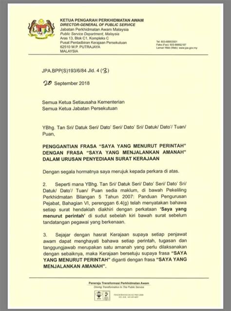 Surat Rasmi Kerajaan Contoh Surat Rasmi Untuk Kerajaan Malaysia Hot