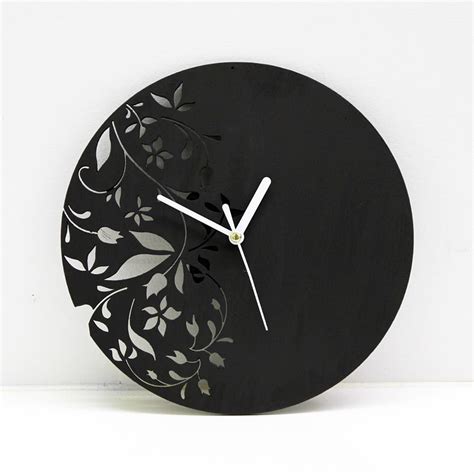 Laser Cut Wall Clock Modern Floral Design By Antpgomes Diy Clock Wall