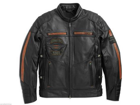 Harley Davidson Men S Exmoor Reflective Wing Motorcycle Leather Jacket