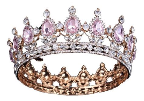 Corona De Lujo Dorada Cristal Princesa Xv Años Mercado Libre
