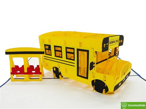 School Bus Pop Up Card 3d Popup Greeting Cards Unique Etsy