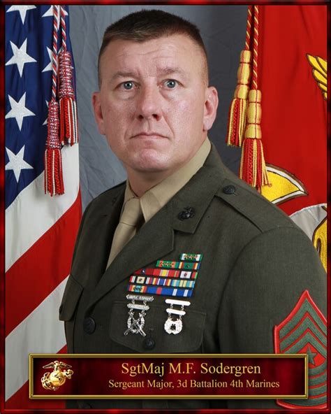 Sgtmaj Michael F Sodergren 1st Marine Division Biography