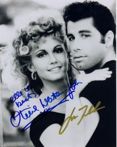 Grease John Travolta And Olivia Newton John Autograph Signed Pp Photo