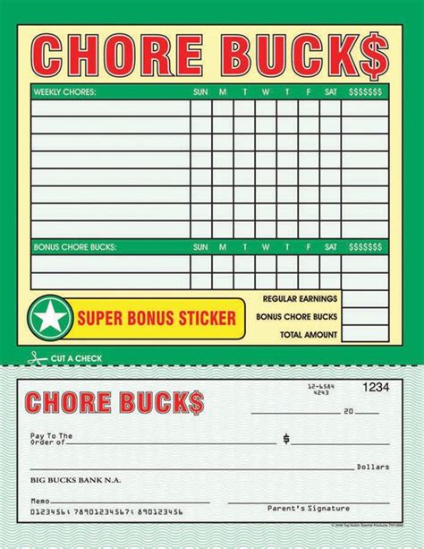 Fun Chore List Chore Bucks Rewards Main Photo Cover