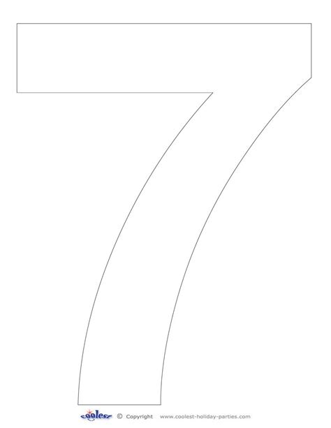 Printable Number 7 Printable Numbers Numbers Easy Coloring Pages