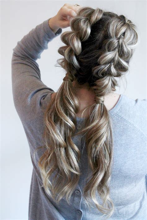 Jumbo Pull Through Braid Pigtails Tutorial Cool Braid Hairstyles