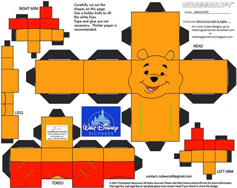 Winnie The Pooh Paper Toy Free Printable Papercraft Templates
