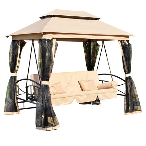 Patio Swing Canopy Mainstays Porch Swing 3 Person Canopy Patio