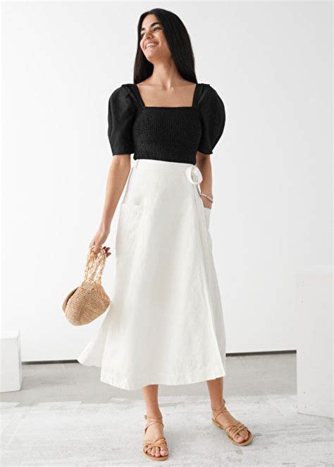 belted linen blend midi skirt in 2020 midi skirt high waisted leather skirt white midi skirt