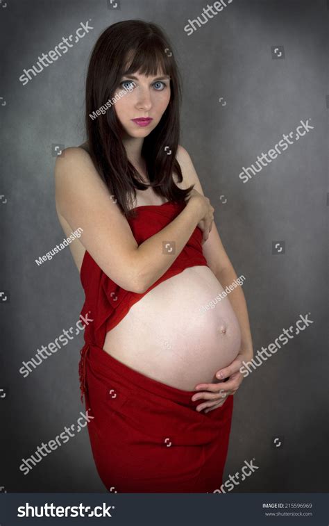 Young Brunette Beautiful Woman Pregnancy Nude 스톡 사진지금 편집 215596969