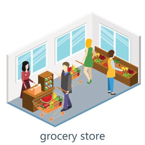 Store Aisle Render Illustrations Royalty Free Vector Graphics And Clip