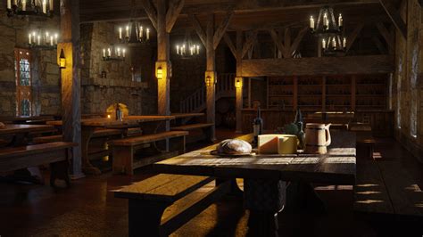 Artstation Medieval Tavern 3d Scene Resources