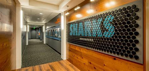 The Sharks Locker Room Features Our Reclaimed Reservoir Redwood With