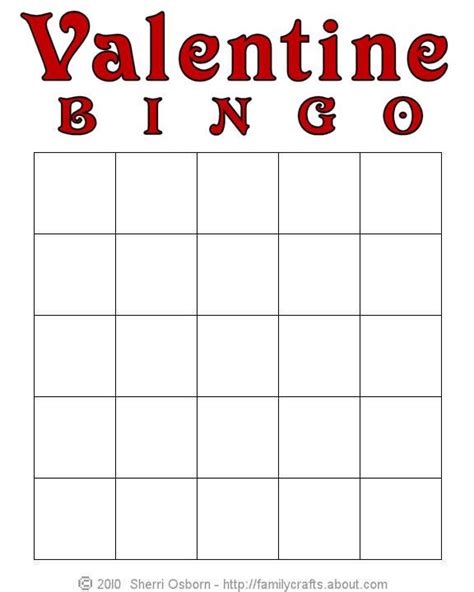 Freeprintablevalentinebingocardsblank Valentine Bingo Valentine