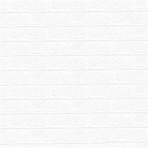 Graham And Brown 56 Sq Ft Paintable White Brick Textured