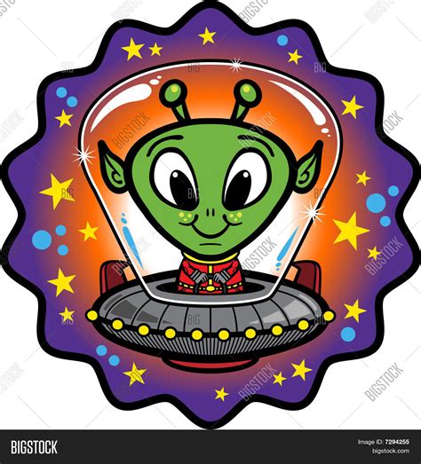 Cute Cartoon Alien Ufo Image And Photo Free Trial Bigstock