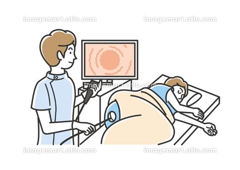 お尻から挿入する内視鏡の大腸検査のイラスト素材 200263152 イメージマート