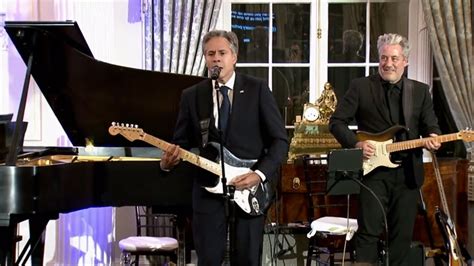 Secretary Antony Blinken Plays Guitar Serenading State Department Crowd
