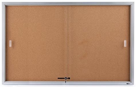 5 X 3 Enclosed Bulletin Board With Sliding Glass Doors Cork Board Display Surface 60 X 36